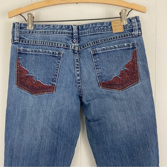 Mudd Jeans Embroidered Distressed Denim Flare Bootcut Woman’s Junior Sz 9 - Picture 5 of 12